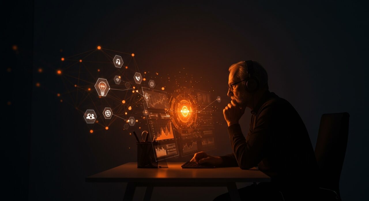 Líder senior tech reflexionando sobre gestión personal y comunicación efectiva en roles de alta seniority dentro de tecnología y startups.