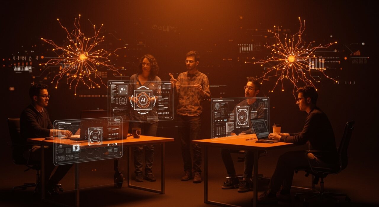 Modelos de IA open source de DeepSeek compitiendo con GPT-5 en un entorno tecnológico startup LATAM moderno.