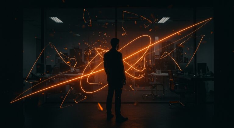 Caso de despido injustificado y ética empresarial en Lucid Motors representado con metáforas visuales de cultura corporativa y discriminación.