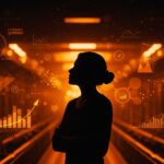 Imagen de fundadora reflexionando sobre la brecha salarial de género y desplazamiento laboral en startups con enfoque en igualdad.