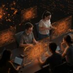 Equipo colaborando en diseño de microchips con inteligencia artificial y hardware open-source, impulsando innovación tecnológica accesible en LATAM.