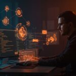 Desarrollador trabajando con Django 6.0 y automatización avanzada, destacando tareas en segundo plano y seguridad web para startups SaaS.