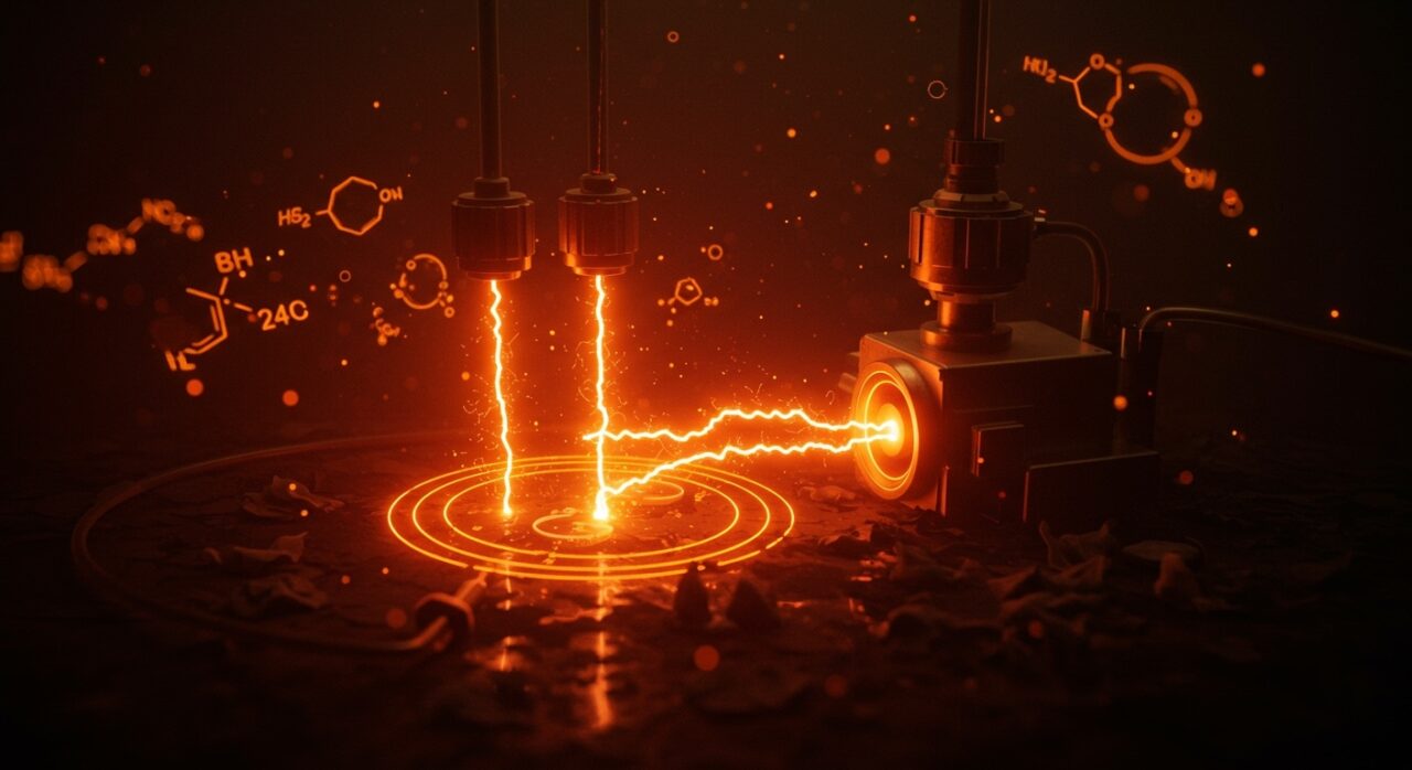 Tecnología sostenible de electrólisis de ETH Zurich purificando contaminación ambiental promoviendo economía circular.