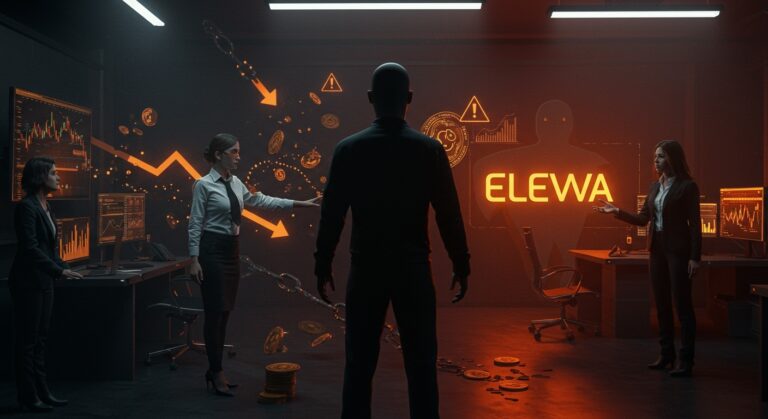 Emprendedores chilenos denunciando estafa millonaria de la startup Elevva con elementos visuales de vaciamiento patrimonial y riesgo en negociación.