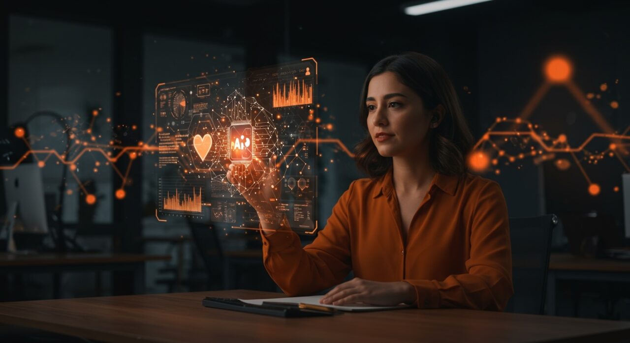 Keila Barral Masri liderando emprendimiento tecnológico en salud con IA aplicada e interoperabilidad de datos en startup latinoamericana.