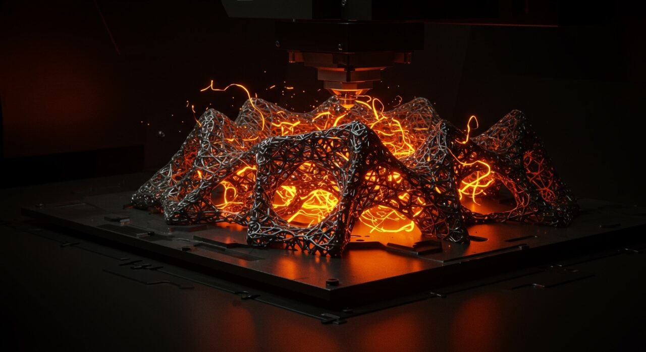 Fabricación aditiva metálica innovadora con estructuras porosas y metamateriales de alto rendimiento aplicada por AM3L en industria avanzada.