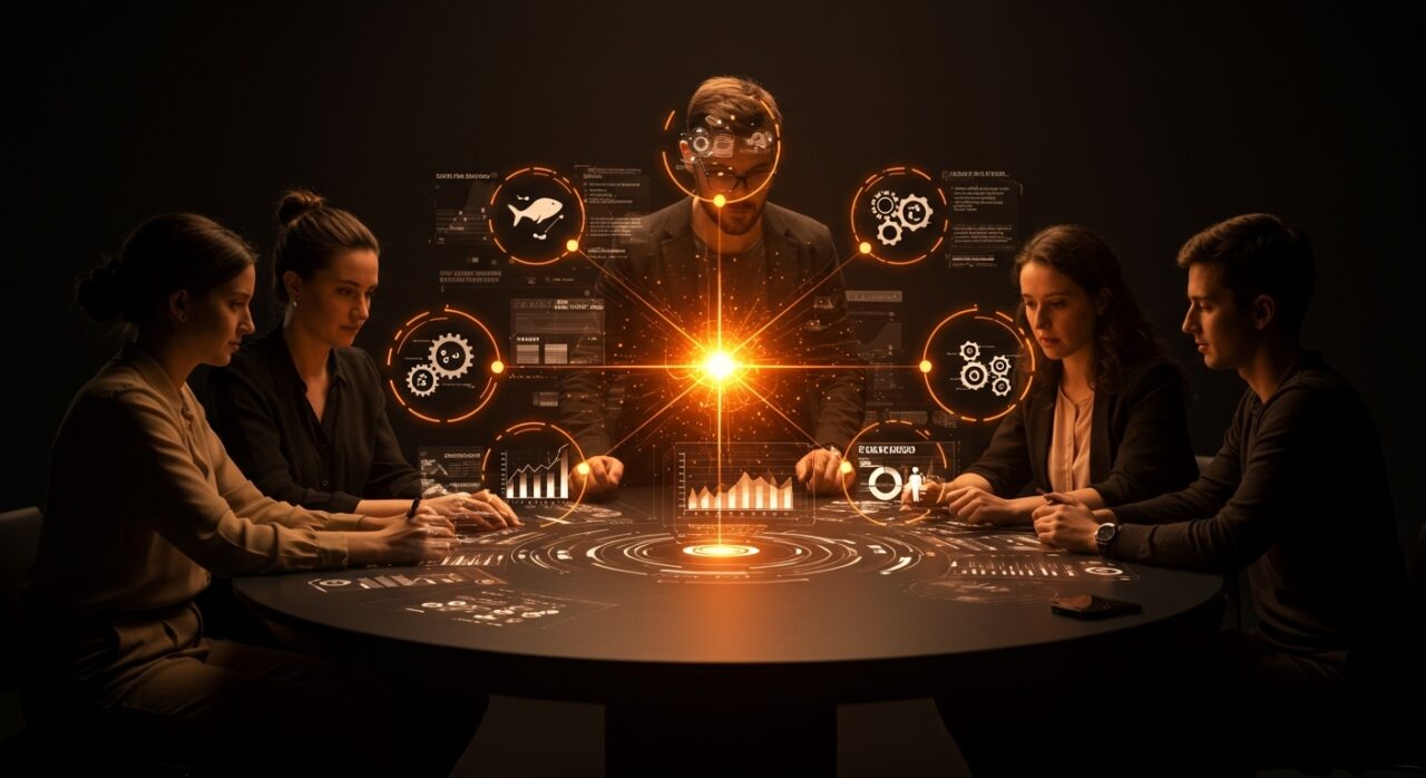 Startup founders colaborando en proyectos de biotecnología, automatización y salud mental durante la 25ª ronda de inversión de FIDBAN en Cantabria.