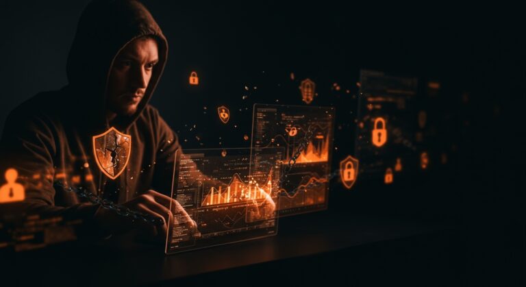 Expertos en seguridad informática enfrentando riesgos de hacking y filtración de datos en startups.