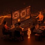 Equipo de startup colaborando con IA para crear hábitos y cultura, impulsado por financiamiento seed de First Voyage.