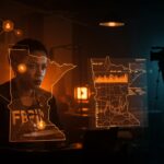 Escena de un agente del FBI junto a flujos digitales sobre un mapa de Minnesota y un YouTuber que simboliza la exposición del fraude millonario y la transparencia institucional.