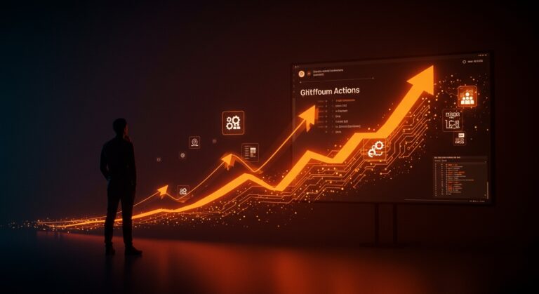 Founder contemplando la interfaz digital que representa el cambio de precio en GitHub Actions para runners autohospedados y su impacto en CI/CD para SaaS.