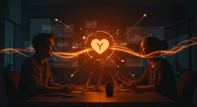 Givefront fintech para nonprofits recaudando inversión con apoyo de YC, ilustrado como jóvenes emprendedores innovando en tecnología financiera social.