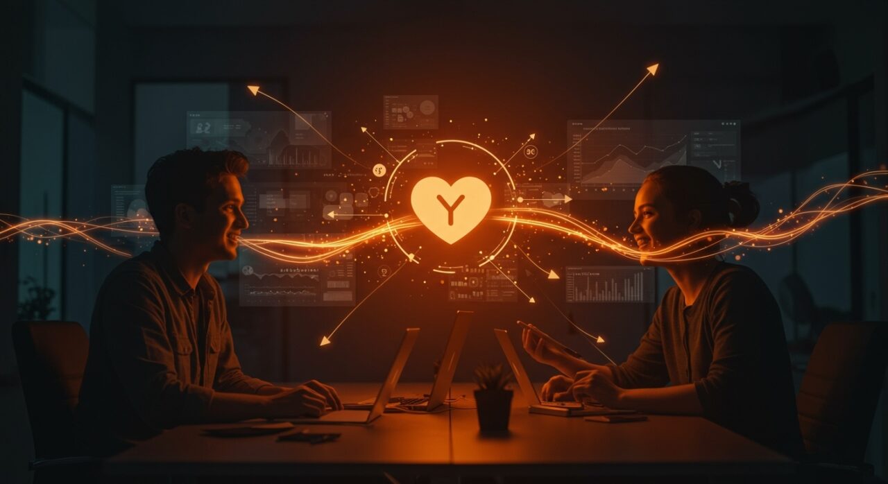 Givefront fintech para nonprofits recaudando inversión con apoyo de YC, ilustrado como jóvenes emprendedores innovando en tecnología financiera social.