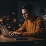 Fundador tecnológico trabajando con mini apps de IA aplicada y automatización en integración de Google Opal con Gemini en LATAM.