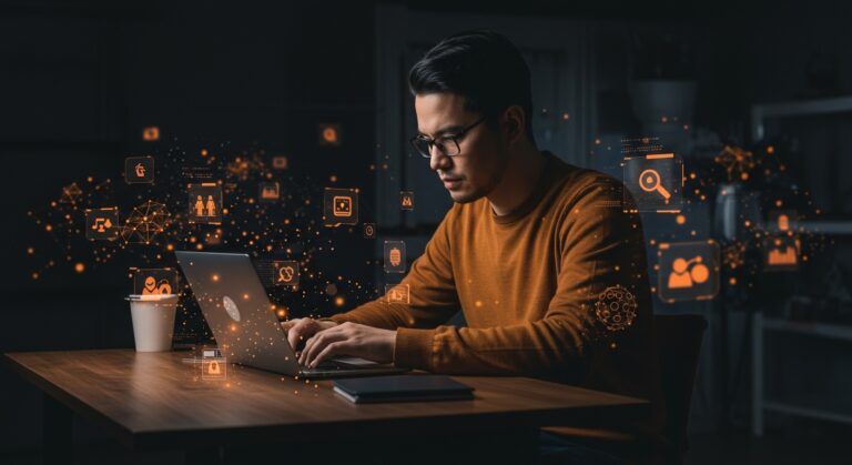 Fundador tecnológico trabajando con mini apps de IA aplicada y automatización en integración de Google Opal con Gemini en LATAM.