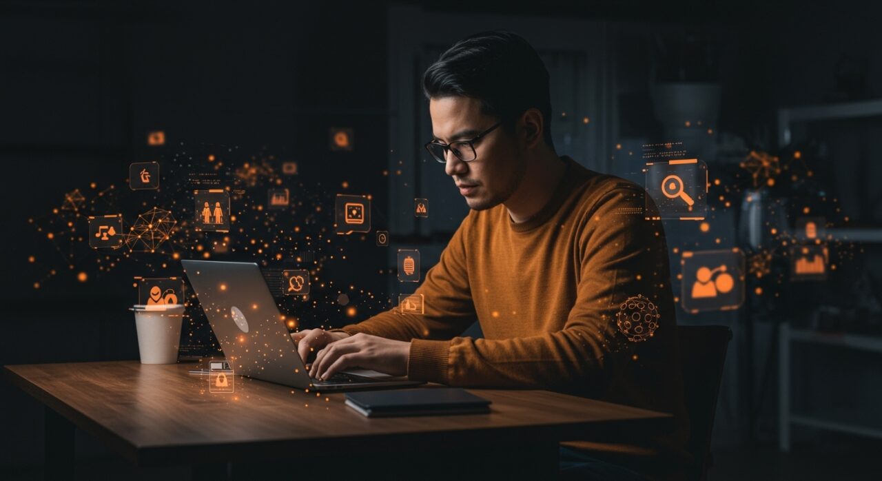 Fundador tecnológico trabajando con mini apps de IA aplicada y automatización en integración de Google Opal con Gemini en LATAM.