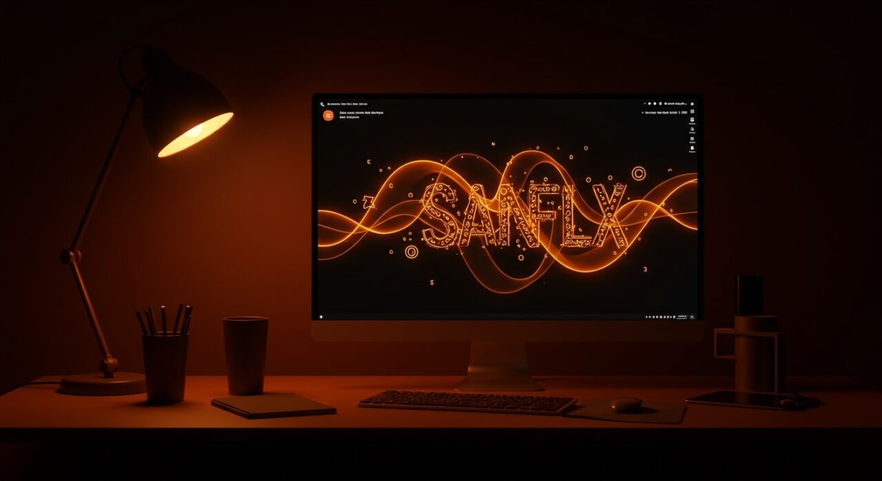 Tipografía variable Google Sans Flex en diseño UI accesible para startups en paleta ecosistema startup naranja y negro.