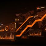 Líder empresarial frente a interfaz digital con IA aplicada y automatización resaltando la financiación Serie E y valoración de $5.5B de Harness.