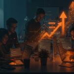 Equipo de desarrollo de software utilizando Git, Make, línea de comandos y testing para potenciar la productividad en una startup tecnológica.