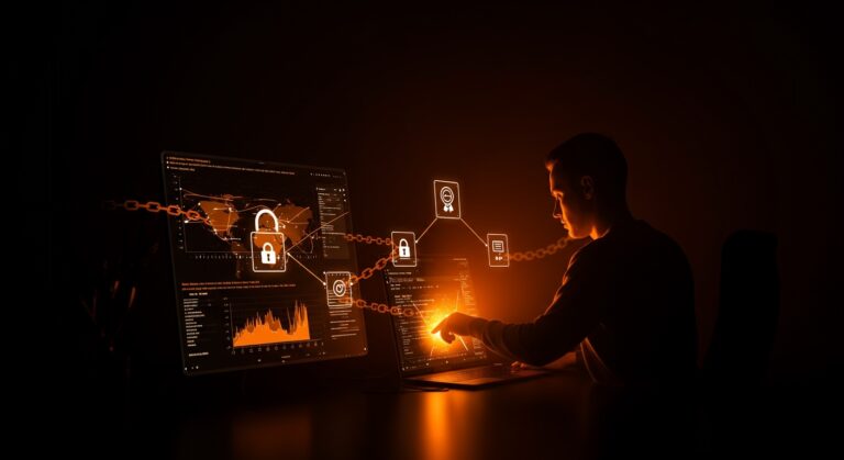 Visualización digital del protocolo ACME y la automatización de certificados TLS mejorando la seguridad web global.