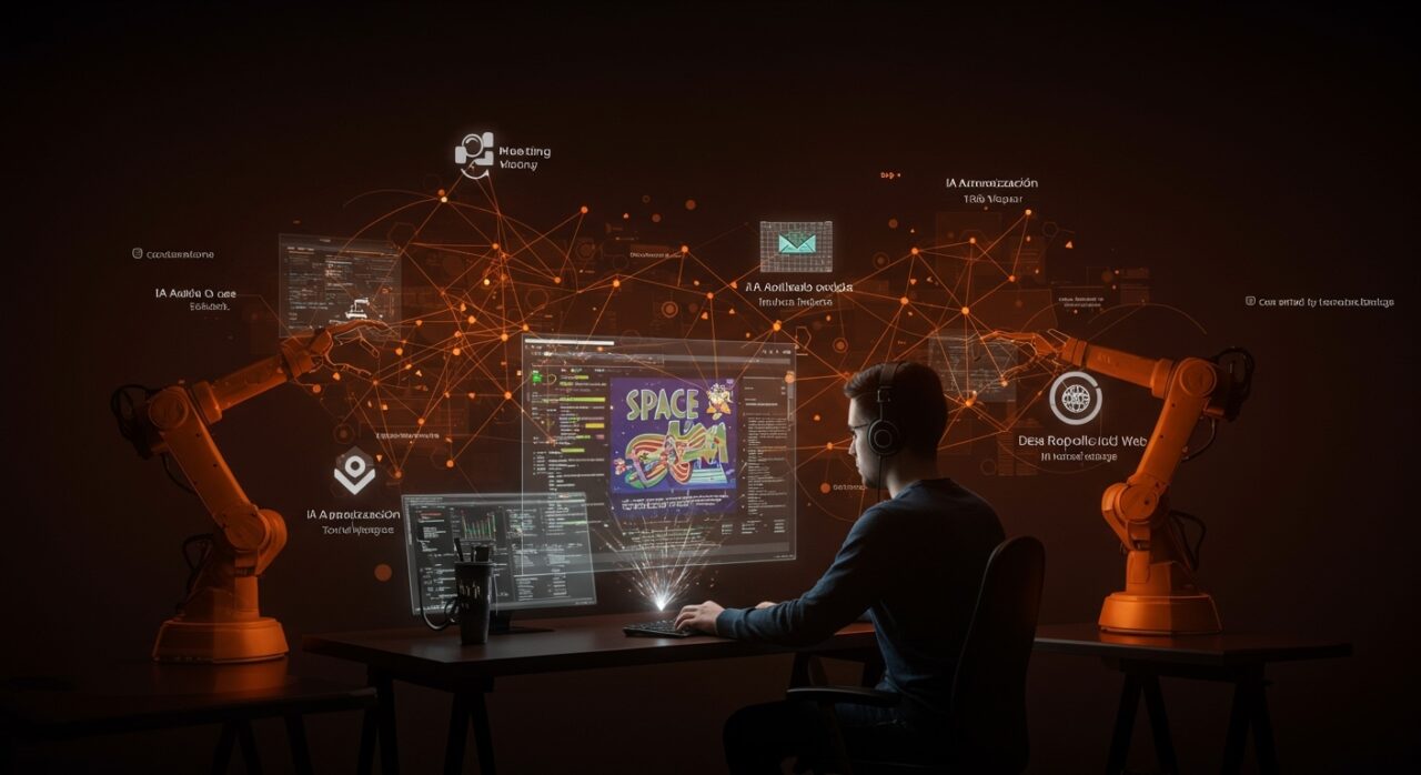 Recreación web pixel-perfect del sitio clásico Space Jam 1996 utilizando IA aplicada y Claude AI en un entorno tecnológico moderno.