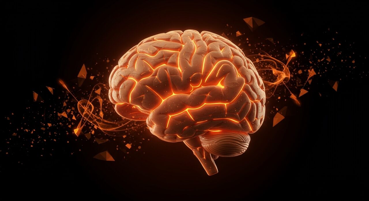 Imagen conceptual de activación del sistema cerebral para tratamientos innovadores de ictus con tecnología médica y neurociencia avanzada.