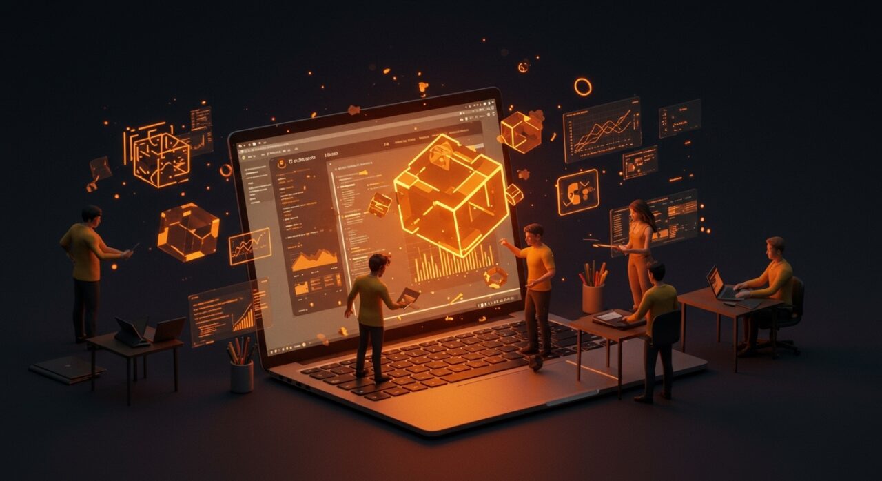 Presentaciones 3D web con herramienta open source Immersa mostrando innovación para founders y equipos SaaS.