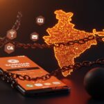 Smartphone siendo verificado con la aplicación Sanchar Saathi en India, ilustrando impacto en privacidad y tecnología.
