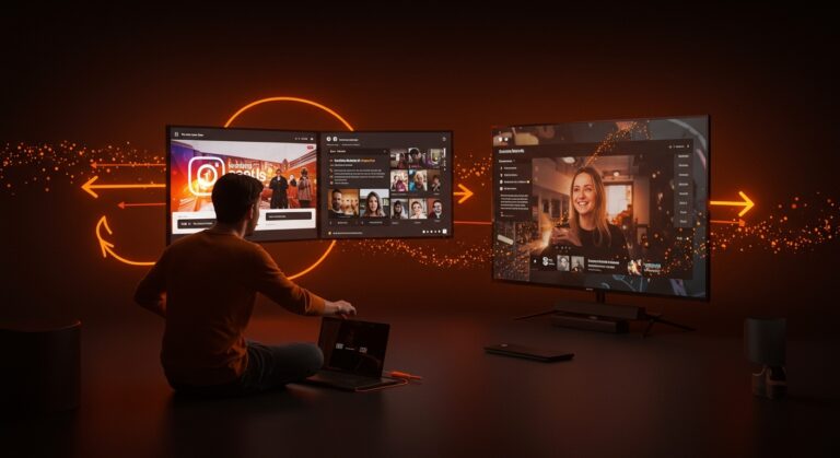 Founder aprovechando Instagram Reels en Amazon Fire TV para tendencias y oportunidades en marketing digital multiplataforma.