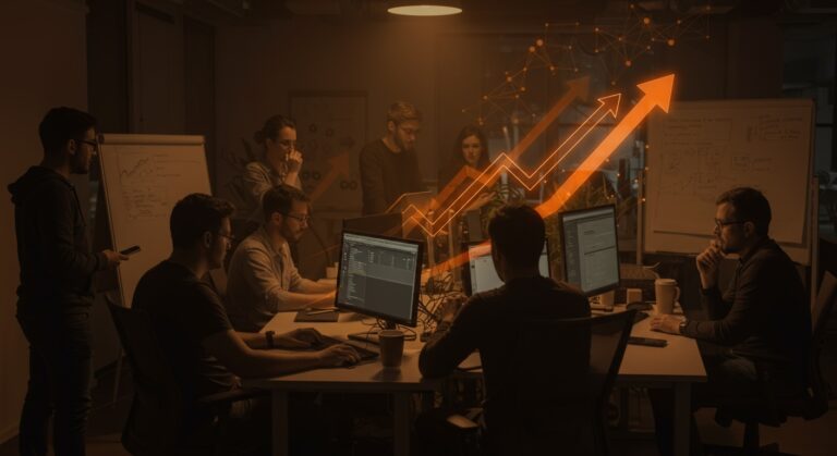 Reunión de equipos tech en oficina moderna, simbolizando el regreso presencial y el impacto en la cultura organizacional según Instagram.