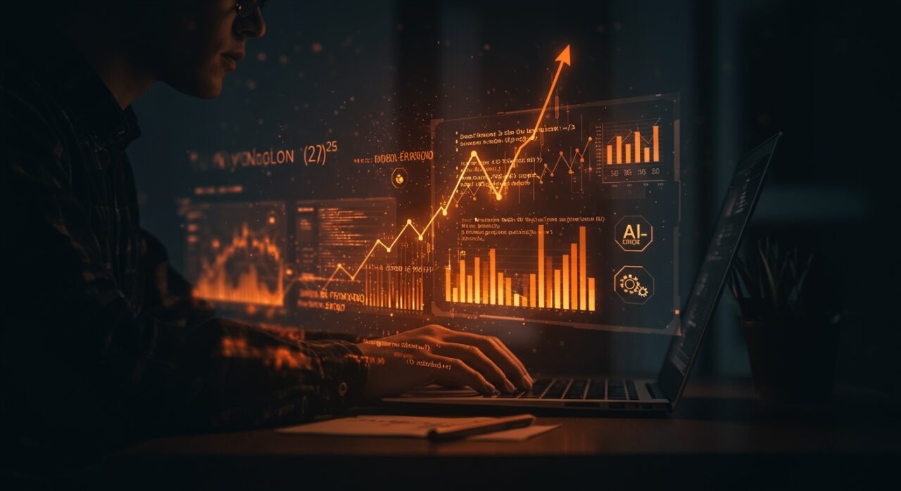 Integración numérica y métodos computacionales en JavaScript para automatización y mejora de IA en startups, con visualización digital y metáforas de escalabilidad y precisión.