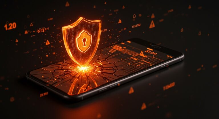 Smartphone protegido mostrando seguridad móvil con vulnerabilidades corregidas en iOS 26.2, destacando actualización clave para ciberseguridad en startups.