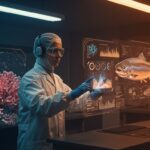Biotecnología e inteligencia artificial aplicada a la salud del salmón en la salmonicultura chilena, destacando innovación y sostenibilidad.