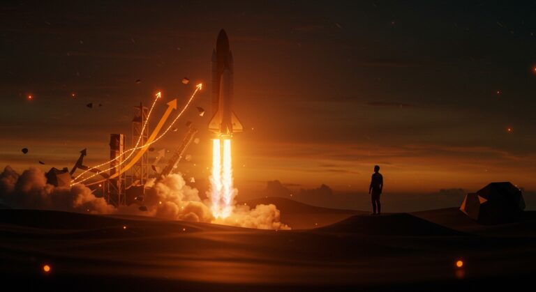 Cohete reutilizable de LandSpace despegando con energía, simbolizando competencia con SpaceX y tendencias en tecnología espacial.