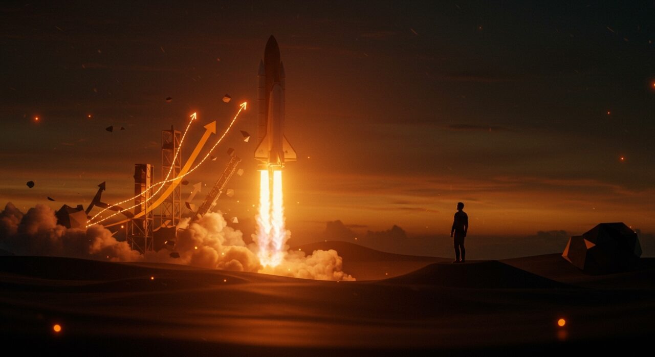 Cohete reutilizable de LandSpace despegando con energía, simbolizando competencia con SpaceX y tendencias en tecnología espacial.