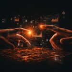 Logging estructurado y eventos visualizados en interfaz SaaS con metáforas de observabilidad y debugging en tecnología moderna.