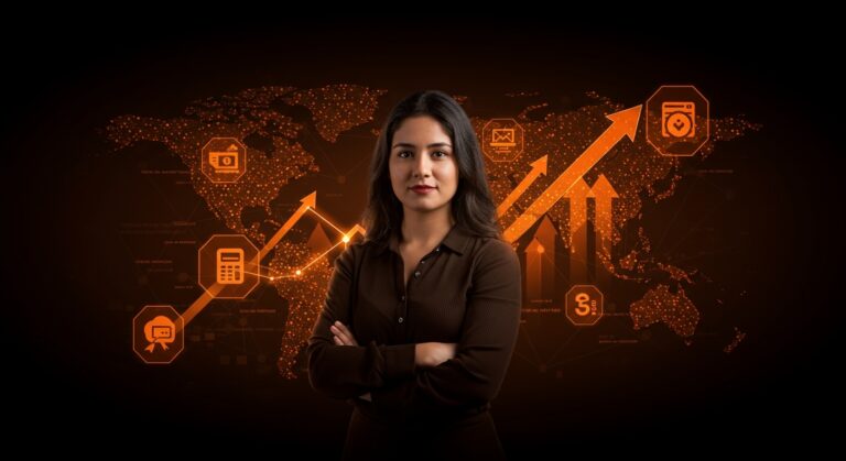 Marcela Santiago, fundadora fintech en América Latina, simbolizando la resiliencia y la innovación en pagos digitales.