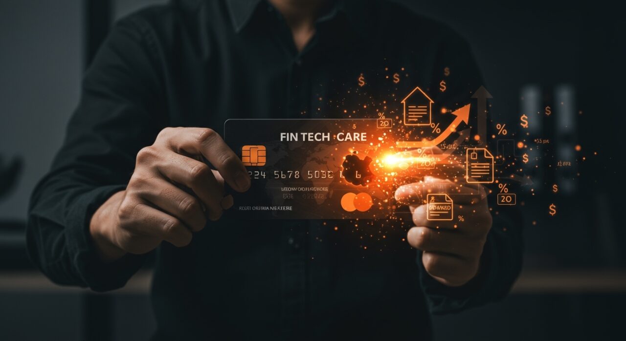 Fintech tarjeta de crédito cerrada representando retos y oportunidades en startups fintech y tendencias de recompensas para hipotecas.