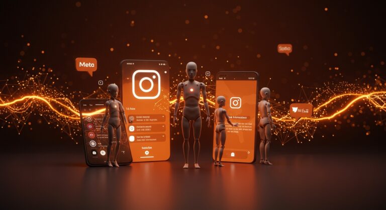 Integración de asistentes de inteligencia artificial de Manus AI en Instagram y WhatsApp por Meta, destacando automatización y tecnología startup.