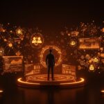 Imagen conceptual de inteligencia artificial y agentes autónomos simbolizando la adquisición de Manus por Meta en el ecosistema startup tecnológico.