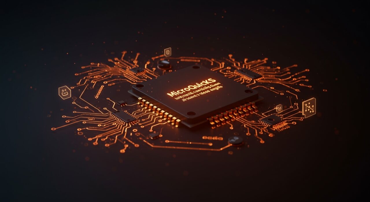 MicroQuickJS motor Javascript ligero optimizando sistemas embebidos y microcontroladores, destacando eficiencia y uso de memoria.