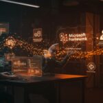 Microsoft Agent Framework mostrando agentes IA y automatización en desarrollo .NET y Python para founders tech en IA aplicada.