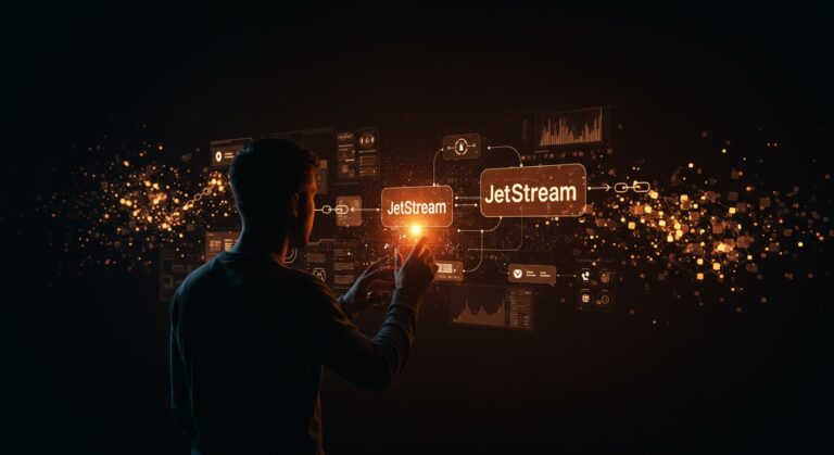 Visualización editorial de resiliencia en arquitecturas SaaS con NATS y JetStream, mostrando riesgos de pérdida de datos y soluciones en sistemas distribuidos.