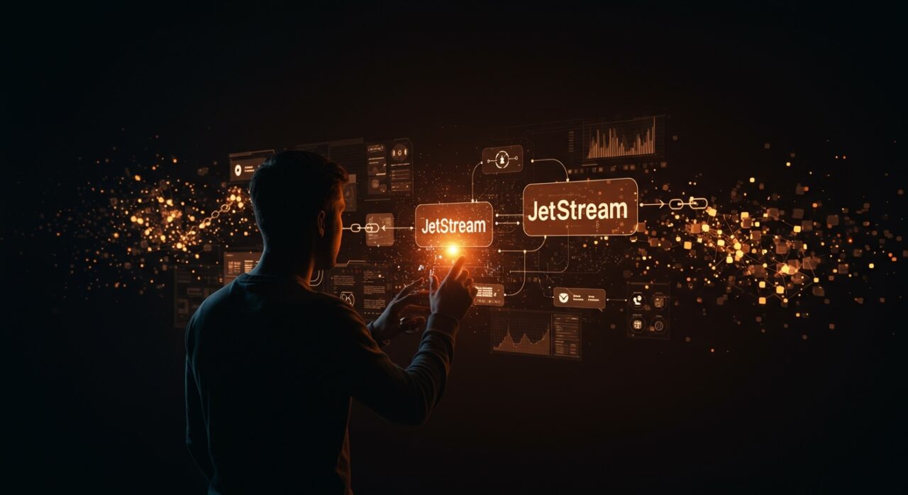 Visualización editorial de resiliencia en arquitecturas SaaS con NATS y JetStream, mostrando riesgos de pérdida de datos y soluciones en sistemas distribuidos.