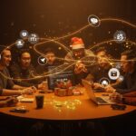 Comunidad tech diversa celebrando la Navidad con colaboración e inspiración para founders latinos.