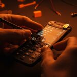 Nokia N900 modificado con hardware DIY y Linux, destacando reciclaje tecnológico y renovación sustentable.