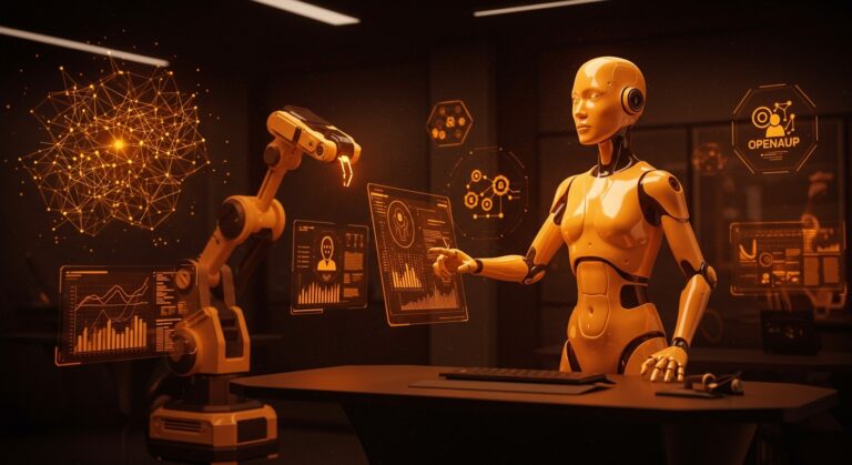 Lux, agente IA autónomo de OpenAGI, destacando en automatización y benchmarks frente a OpenAI en entorno startup tecnológico.