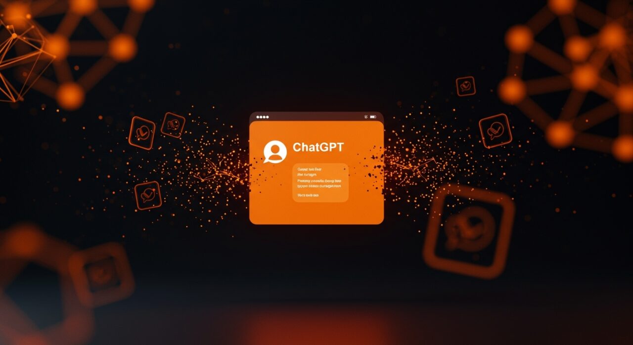 Interfaz digital de ChatGPT eliminando sugerencias tipo anuncios, ilustrando la actualización de OpenAI y su impacto en tecnología e IA.