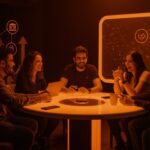 Cinco startups colaborando en un centro de innovación, destacando funding e innovación en el ecosistema de Órbita Castellón y CEEI.