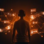 Monetización de creadores digitales ilustrada con flujos de ingresos y tecnología, inspirada en la historia de OnlyFans para emprendedores tech.